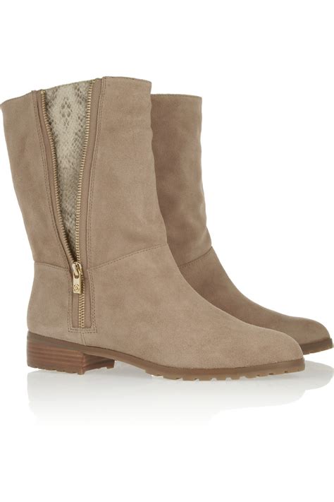 suede michael kors boots|Michael Kors low heel boots.